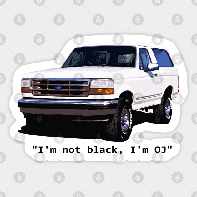 OJ Simpson Bronco Sticker by CharlieCreator